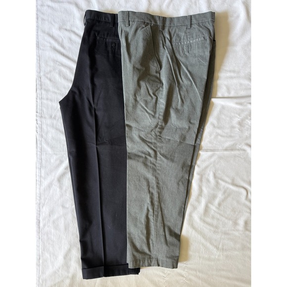 Croft & Barrow / Saddlebred Other - Lot 2 Mens Dress Pants 38x29 Croft Barrow Grey Stretch Saddlebred Black Pleated